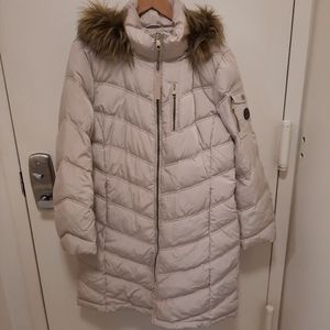 New Calvin Klein XL Beige Puffer Coat